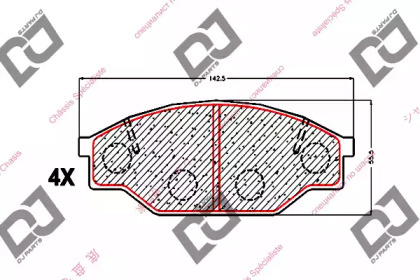 Комплект тормозных колодок DJ PARTS BP1551